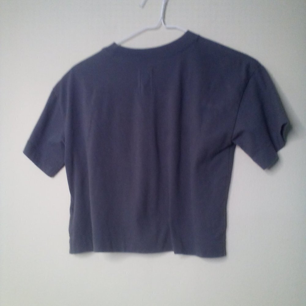 Gap Teen Cropped Shirt Juniors L Short Sleeve MTV Logo Gray - Picture 12 of 13